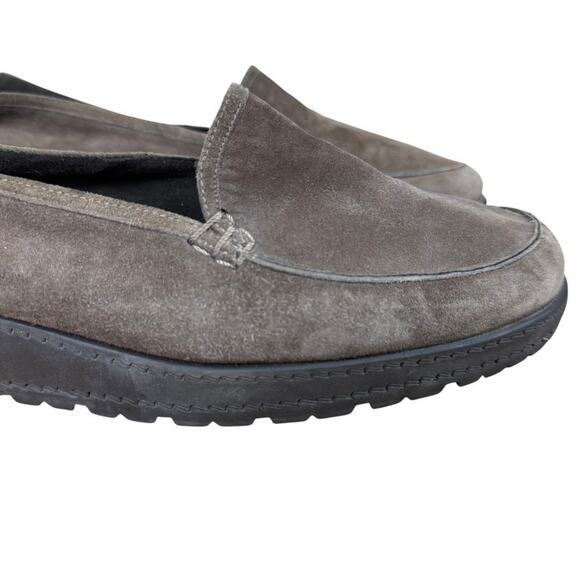 Stuart Weitzman Brown Nubuck Leather Wedge Slip On Casual Comfort Shoes sz 9 - Picture 13 of 16